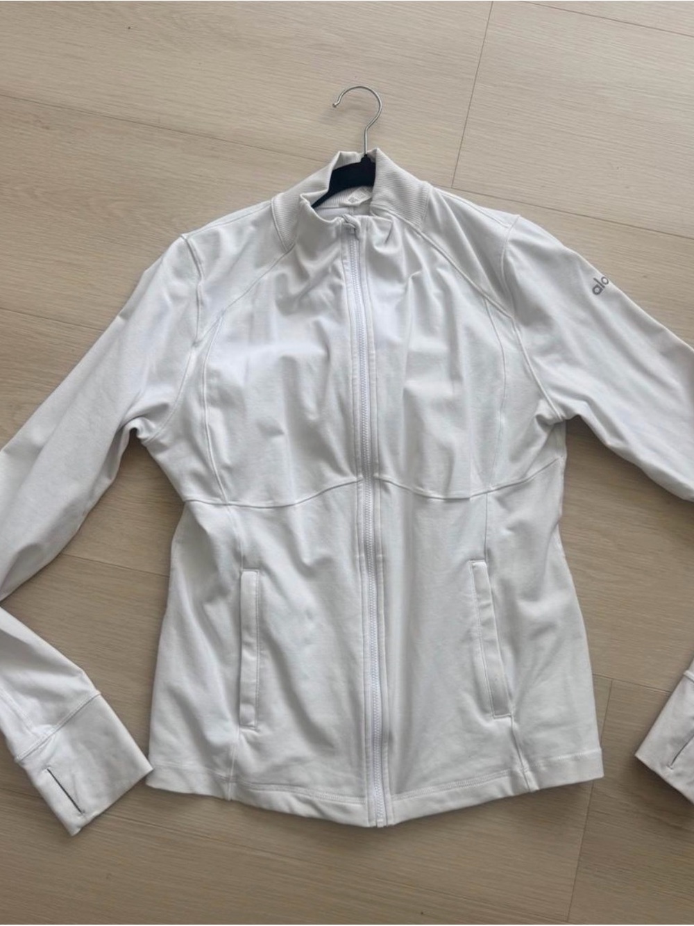 ALO Yoga White Full-Zip Jacket